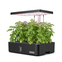 Idoo Hydroponics Growing System 12Pods Indoor Garden With Led Grow Light Plants Germination Kit Builtin Fan Automatic Timer