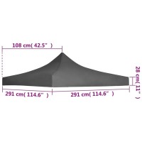 vidaXL Anthracite Party Tent Roof Durable 600D Oxford Material with PVC Coating UV Weather Resistant Quick Replacement for