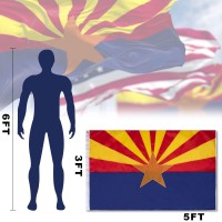 Flagburg Arizona State Flag 3X5 Ft Az State Flags With Embroidered Star Heavy Duty Outdoor Nylon Sewn Stripes Not Print Ca