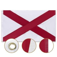 Flagburg Alabama State Flag 3X5 Ft Al State Flags With Sewn Stripes Not Print Canvas Header Brass Grommets 100 Highgrad