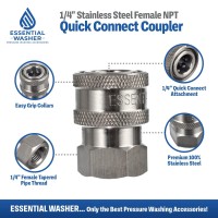 14 Quick Connect Fittings By Essential Washer Set Of 2 14 Inch Female Stainless Steel Pressure Washer Quick Connect Fittin