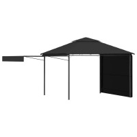 vidaXL Gazebo with Double Extending Roofs 98x98x9 Anthracite 180gm 48004