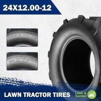 Maxauto 24X12-12 Lawn Mower Tires  24X12X12 Ag Tractor Tires 24-12-12 Super Lug Tires  2Pcs