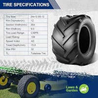 Maxauto 24X12-12 Lawn Mower Tires  24X12X12 Ag Tractor Tires 24-12-12 Super Lug Tires  2Pcs