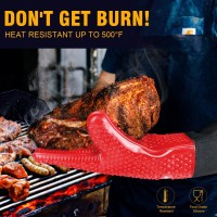 Walfos Grilling Gloves Heat Resistant Silicone Oven Mitt Premium Nonslip Silicone Internal Protective Cotton Layer Waterpro