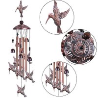 Garden Hummingbird Wind Chimes Outdoor Decor With 4 Tubes 6 Bells 7 Hummingbirds Mobile Romantic Wind Catcher Hummingbird Win