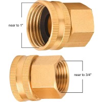 M Mingle Garden Hose Adapter 34 Inch Ght To 12 Inch Npt Double Male And Female Brass Connector With Extra 8 Washers