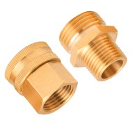 M Mingle Garden Hose Adapter 34 Inch Ght To 12 Inch Npt Double Male And Female Brass Connector With Extra 8 Washers