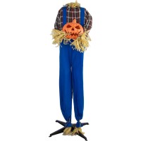 Haunted Hill Farm 57In Animatronic Scarecrow Crow The Headless Indoor Or Covered Outdoor Halloween Decoration Batteryoperated