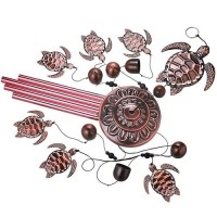 Sea Turtle Wind Chimes Outdoor Indoor Decor - With 4 Tubes 6 Bells 7 Turtles 37In Waterproof Suspension Mobile Tortoise Wind Chimes For Home  Xmas Mom Gifts  Balcony  Festival  Tree  Garden Decoration