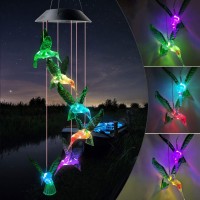 Jobosi Hummingbird Decorative Mobiles Gifts Solar Hummingbird 35 45In Wind Chimes Gifts For Mom Gifts For Women Gifts