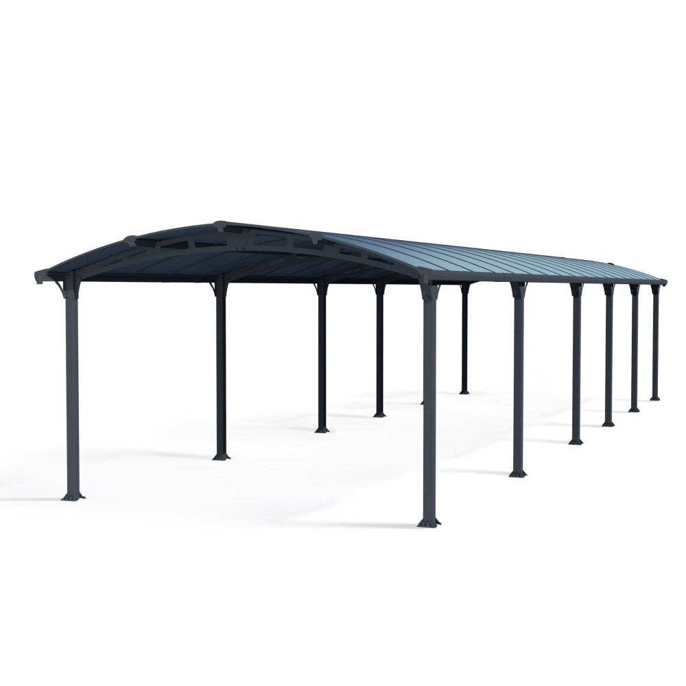 Palram Canopia Arcadia 12X 42 Carport Heavy Duty 75 Clearance Metal Car Port Weatherprotected Aluminum Frame Polycarbo