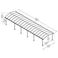 Palram Canopia Arcadia 12X 42 Carport Heavy Duty 75 Clearance Metal Car Port Weatherprotected Aluminum Frame Polycarbo