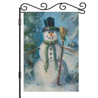 Aoyego Snowman Garden Flag 125X18 Inch Vertical Double Sided Halloween Cold Winter Christmas Tree Yard Garden House Flag For Ou