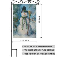 Aoyego Snowman Garden Flag 125X18 Inch Vertical Double Sided Halloween Cold Winter Christmas Tree Yard Garden House Flag For Ou