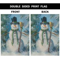 Aoyego Snowman Garden Flag 125X18 Inch Vertical Double Sided Halloween Cold Winter Christmas Tree Yard Garden House Flag For Ou