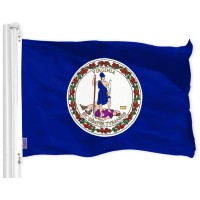 G128 Virginia Va State Flag 3X5 Ft Liteweave Pro Series Printed 150D Polyester Indooroutdoor Vibrant Colors Brass Gromm