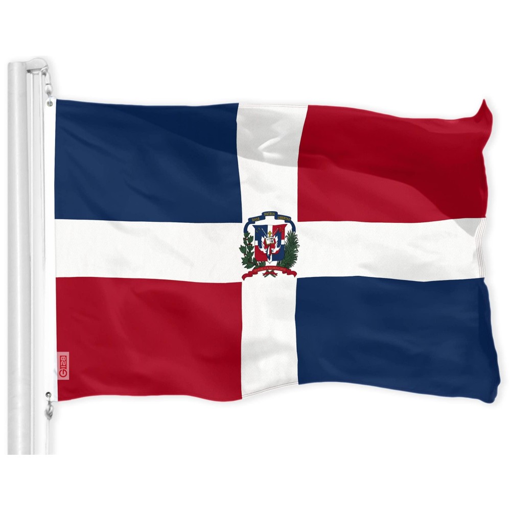 G128 Dominican Republic Flag 3X5 Ft Liteweave Pro Series Printed 150D Polyester Country Flag Indooroutdoor Vibrant Colo