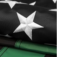 Danf Thin Green Line Flag 3X5 Ft Made From Nylon Embroidered Stars Sewn Stripes Uv Protection Black White And Green Americ