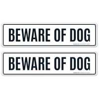 Sigo Signs Beware Of Dog Sign Pack Of 2 Rectangle Black Text Sign 3X12 Inches Rust Free 040 Aluminum Fade Resistant Indo