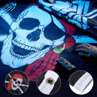 4 Pieces Halloween Pirate Flags 3 X 5 Feet Jolly Roger Pirate Flag Skull Bone Pirate Banner Halloween Retro Decorations Flag For