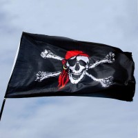 4 Pieces Halloween Pirate Flags 3 X 5 Feet Jolly Roger Pirate Flag Skull Bone Pirate Banner Halloween Retro Decorations Flag For