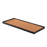 Anji Mountain Heavy Duty Waterproof Rubber Shoe Storage Mat Organizerboot Storage Tray Multi Use For Entryway With Coir Tan In