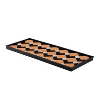 Anji Mountain Rubber Bootshoe Tray With Coir Fits 3 Pair 345 Wide Tan And Black Chevron Insert Amb0Bt3F011