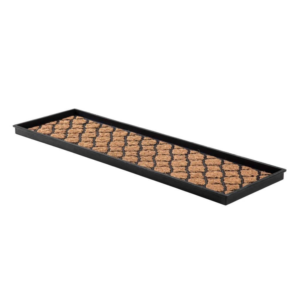 Anji Mountain Heavy Duty Waterproof Rubber Shoe Storage Mat Organizerboot Storage Tray Multi Use For Entryway With Coir Tan In