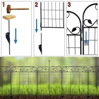 Black Coated Steel Decorative Garden Fence Gate 8 Leaves 44 Inches X 36 Inches Pack Of 1