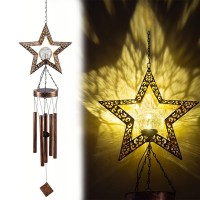 Leidrail Wind Chimes Star Solar Wind Chimes For Outside Outdoor Clearance Gardening Gifts For Mom Women Wife Star D