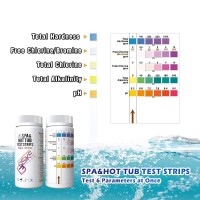 Bosike 6 In 1 Water Hot Tub Swimming Pool Spa Test Strips Kit 125 Strips Water Tester Strips For Total Hardness Free Chl