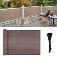 Love Story Balcony Privacy Screen 3 X 10 Brown Deck Shield Screen Fence Cover Hdpe Uv Protection And Weatherresistant 3 Ft