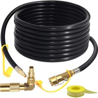 24Ft Quickconnect Rv Propane Hose With 14 Safety Shutoff Valve And 14 Male Full Flow Plug Low Pressure Quick Disconnect