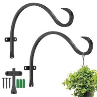 Gamexcel Hanging Plant Bracket 2Pcs 12In Large Plant Hangers Outdoor Indoor Heavyduty Metal Wall Plant Hooks Plant Hanger With