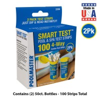 Poolmaster 22200 Smart 4Way Swimming Pool And Spa Water Chemistry Test Strips 100 Count 2 Pack Made In The Usa Yellow