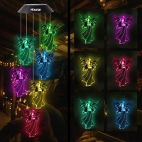 Hisolar Angel Solar Wind Chimes Light Color Changing Solar Mobile Waterproof Led Solar Powered Wind Chimes For Home Party Yard G