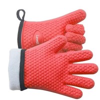 Loveuing Kitchen Oven Gloves Silicone And Cotton Doublelayer Heat Resistant Oven Mittsbbq Glovesgrill Gloves Perfect For