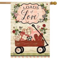 Loads Of Love Wagon Valentines Day Everyday House Flag 40 X 28 Briarwood Lane