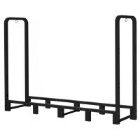 Artibear Firewood Rack Stand 6Ft Heavy Duty Logs Carrier Holder For Outdoor Indoor Fireplace Matte Black