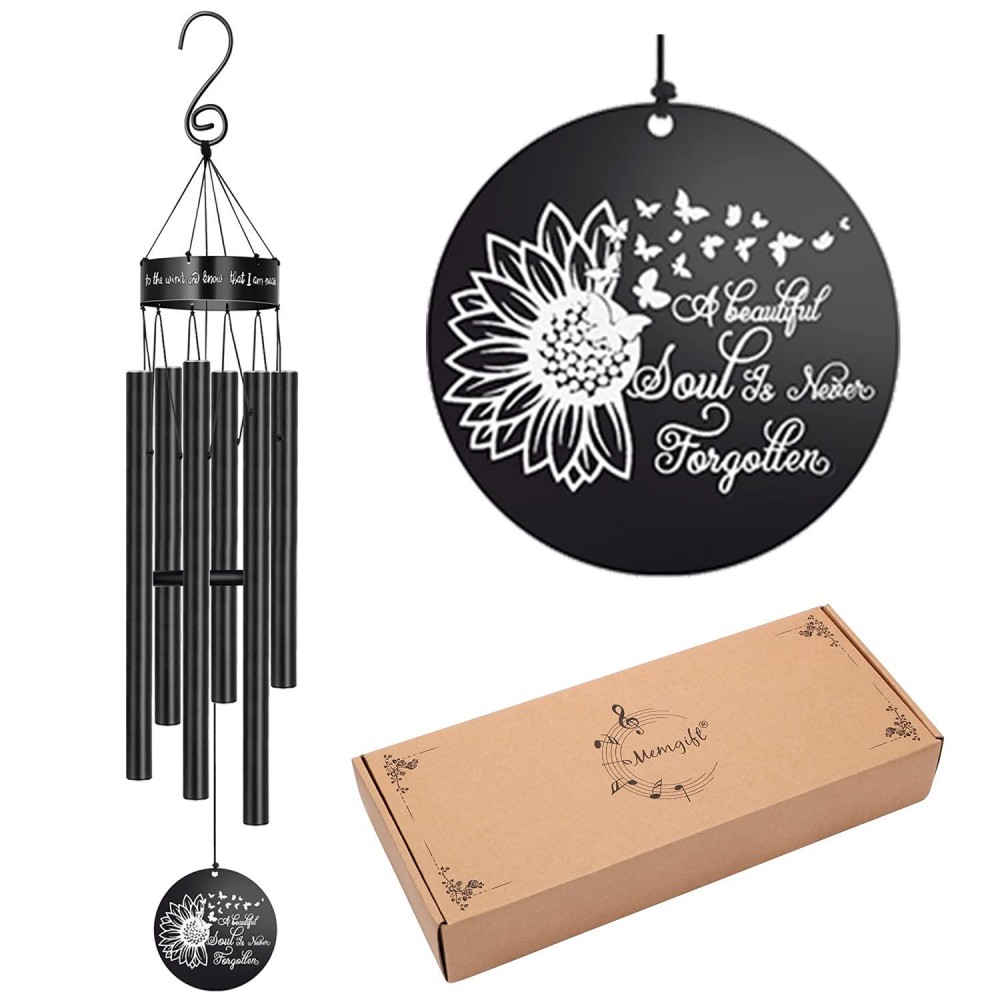 Memorial Wind Chimes For Outside Deep Tone 30 Sympathy Gifts Loss Of Dad Mom Wife Husband Daughter Outdoor Butterfly Metal Ch