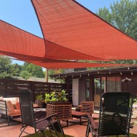 Love Story 10 X 10X 14 Right Triangle Terra Red Sun Shade Sail Canopy Uv Block Cover For Outdoor Patio Garden Backyard