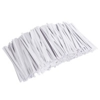 Unves 1000 Pcs White Paper Twist Ties Reusable Bread Ties For Bags Candy Coffee Cello Cake Pops 4 Inches