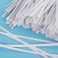 Unves 1000 Pcs White Paper Twist Ties Reusable Bread Ties For Bags Candy Coffee Cello Cake Pops 4 Inches