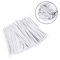 Unves 1000 Pcs White Paper Twist Ties Reusable Bread Ties For Bags Candy Coffee Cello Cake Pops 4 Inches