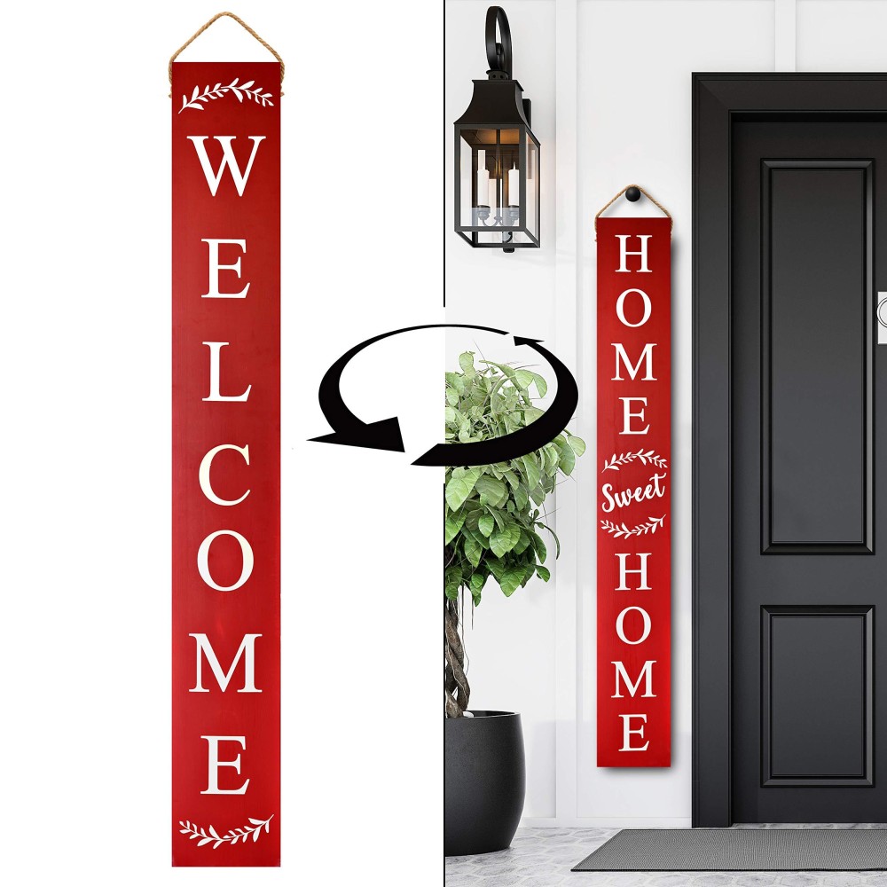 Tall Outdoor Welcome Sign For Porch Vertical Welcome Sign For Front Porch 5 Ft Modern Farmhouse Decor For The Home Front