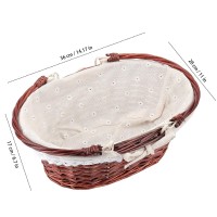 Hozeon 141 X 11 X 67 Inch Natural Wicker Woven Basket Premium Willow Basket With Handle And Linen Cotton Cloth Lining Elegan