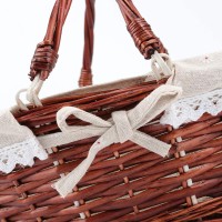 Hozeon 141 X 11 X 67 Inch Natural Wicker Woven Basket Premium Willow Basket With Handle And Linen Cotton Cloth Lining Elegan