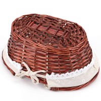 Hozeon 141 X 11 X 67 Inch Natural Wicker Woven Basket Premium Willow Basket With Handle And Linen Cotton Cloth Lining Elegan