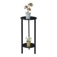 Convenience Concepts Graystone 31 Inch 2 Tier Plant Stand Blackblack